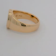 Oval Signet Ring, 18K Rose Gold,  Niccolo onyx 12.0 x 9.0 mm with Engraving