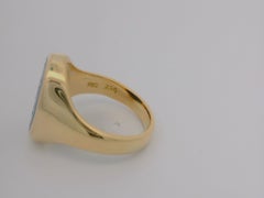 Oval Signet Ring 18k Yellow Gold Niccolo 15.5 x 11.0 mm with Engraving