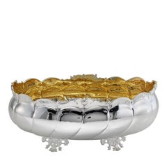 Oval Silver Centerpiece with Gold-Plated Interior