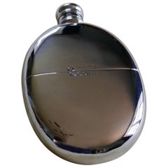 Antique Oval Silver Hip Flask, 1872