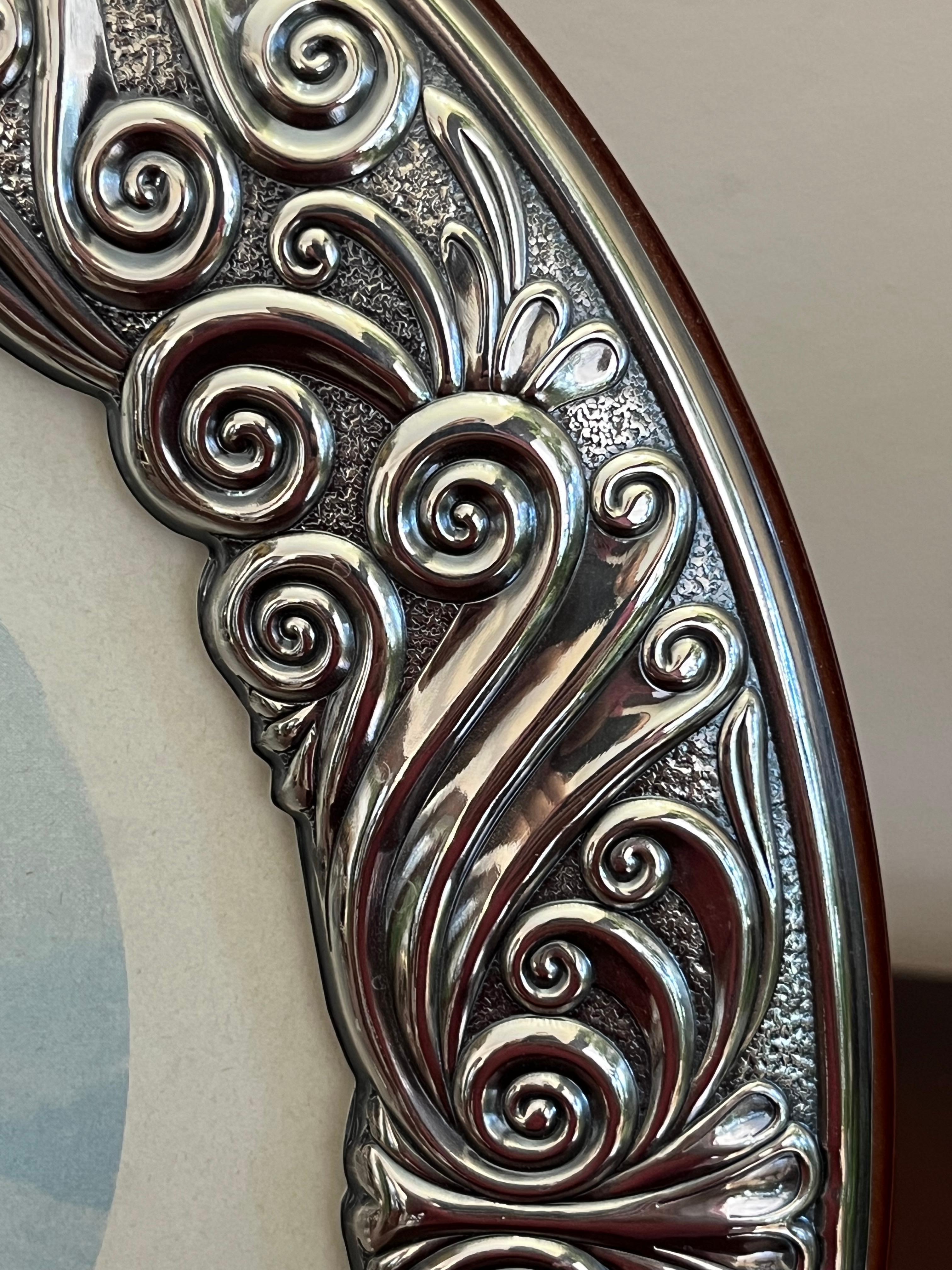 Other Oval Silver Photo Frame, Italy, 1980s For Sale