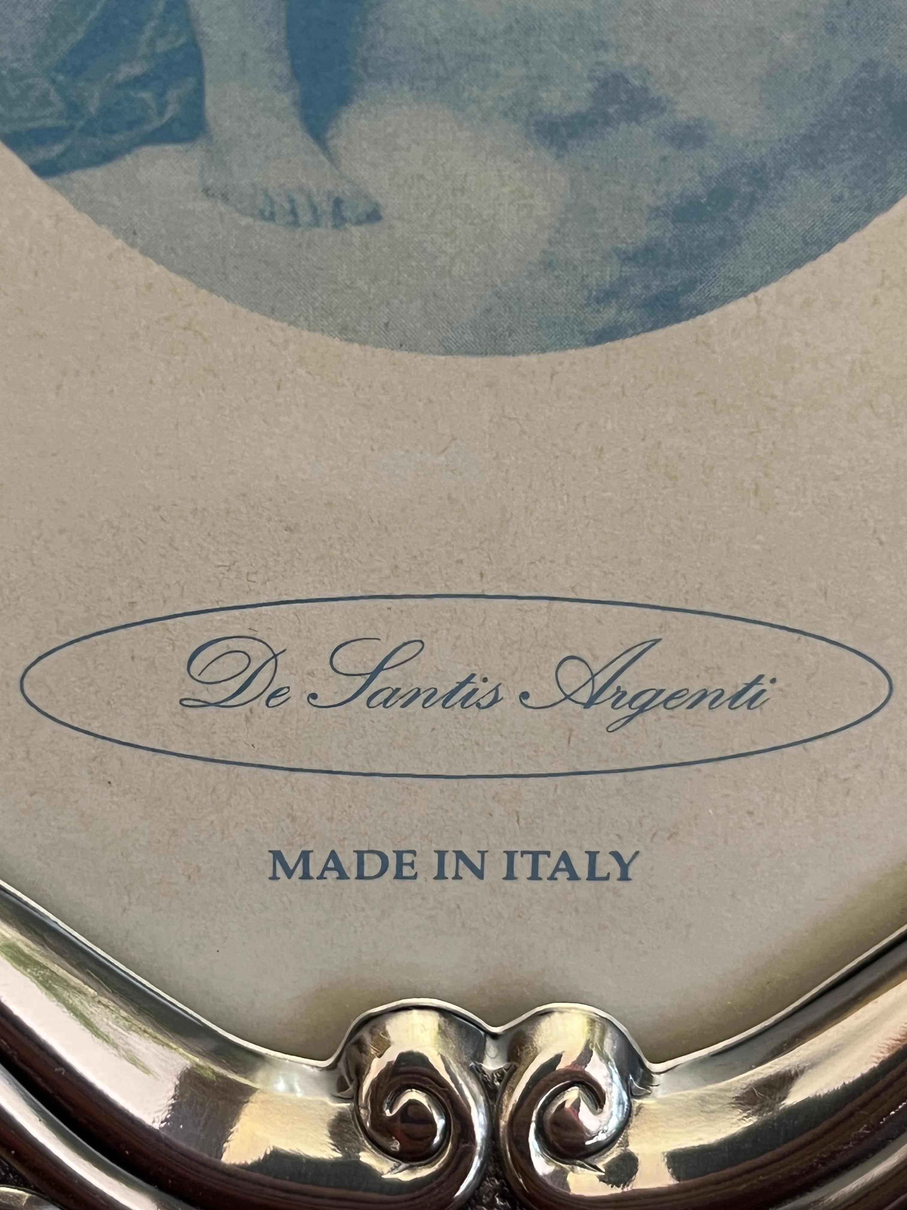 Oval Silver Photo Frame, Italy, 1980s In Good Condition For Sale In Palermo, IT