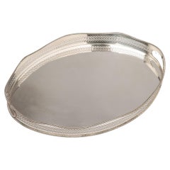 Oval Silver Plate Gallery Tray