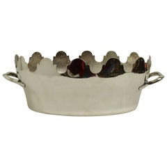 Ovale versilberte Monteith Jardinière, Französisch, 19. Jahrhundert