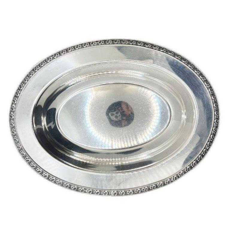 Piatto ovale placcato in argento in Carolina Rose di Forbes Silver Company In condizioni buone in vendita a Oklahoma City, OK