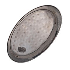 Oval Silver Tray with Hammered Rim, Art Deco, Germany, circa 1920