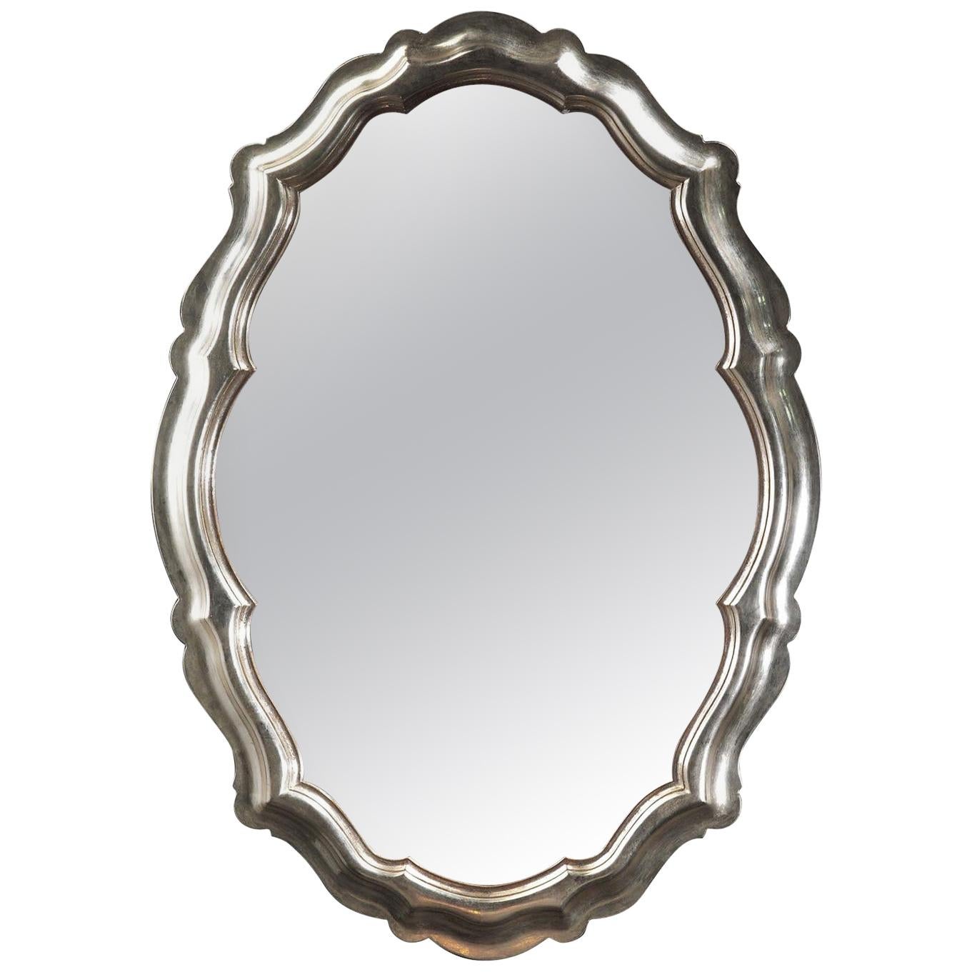 Oval Silver Wall Mirror by Spini Firenze For Sale at 1stDibs oval