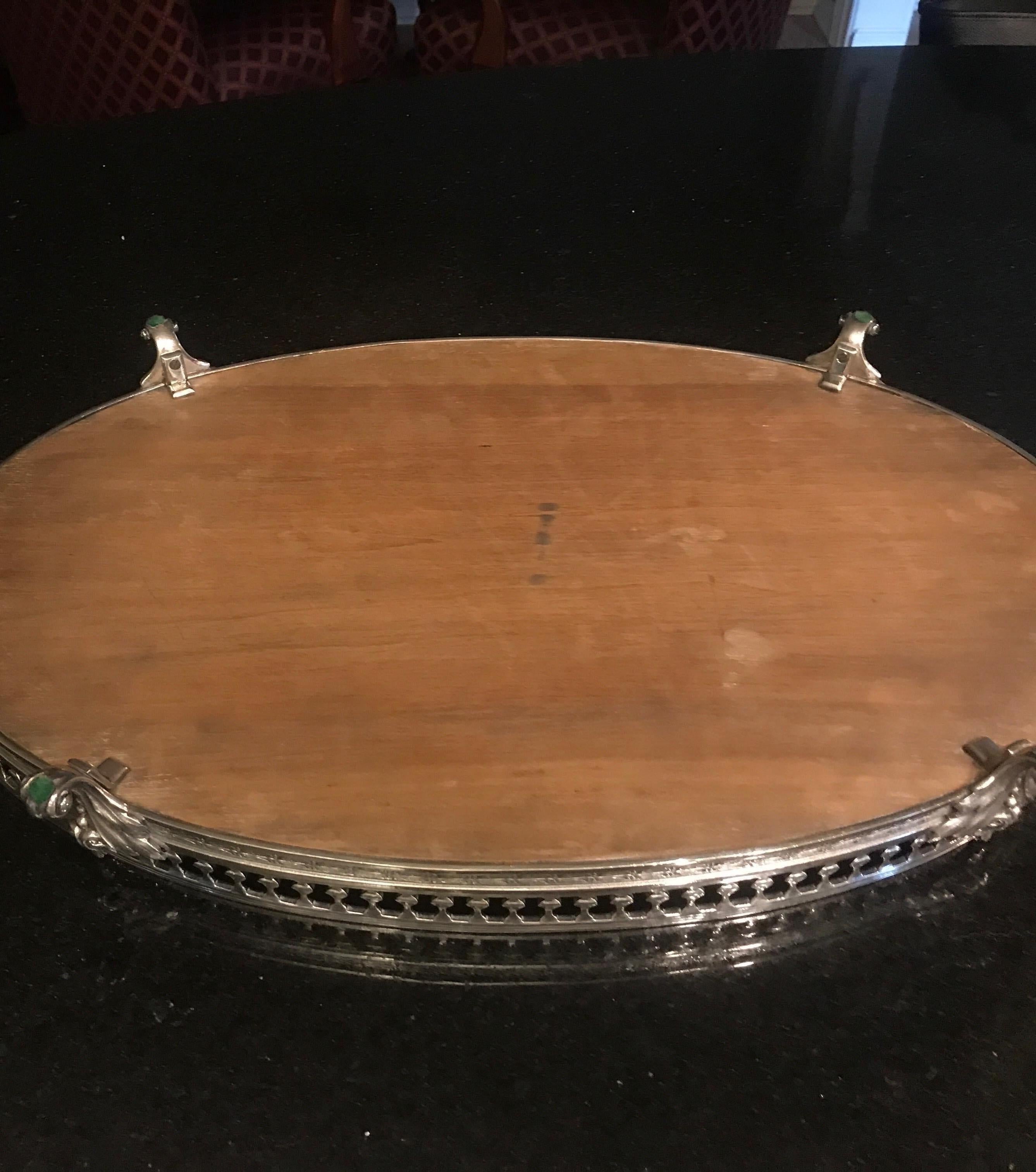 Oval Silvered Bronze Mirrored Plateau Tray 6