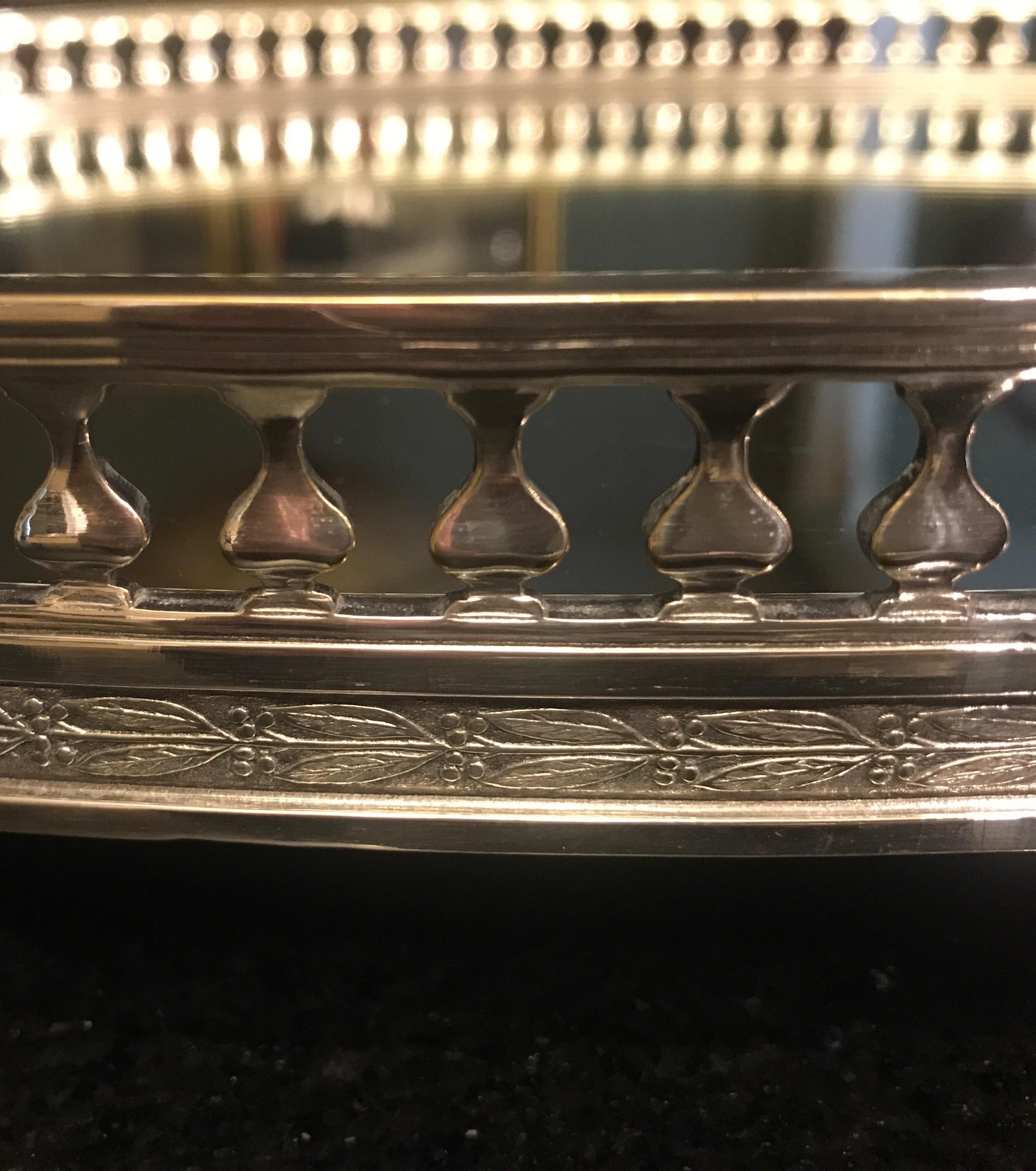 Early 20th Century Oval Silvered Bronze Mirrored Plateau Tray
