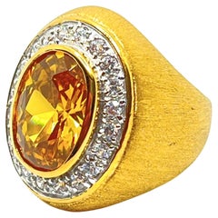 Antique Oval Simulated Topaz Halo Dome Ring