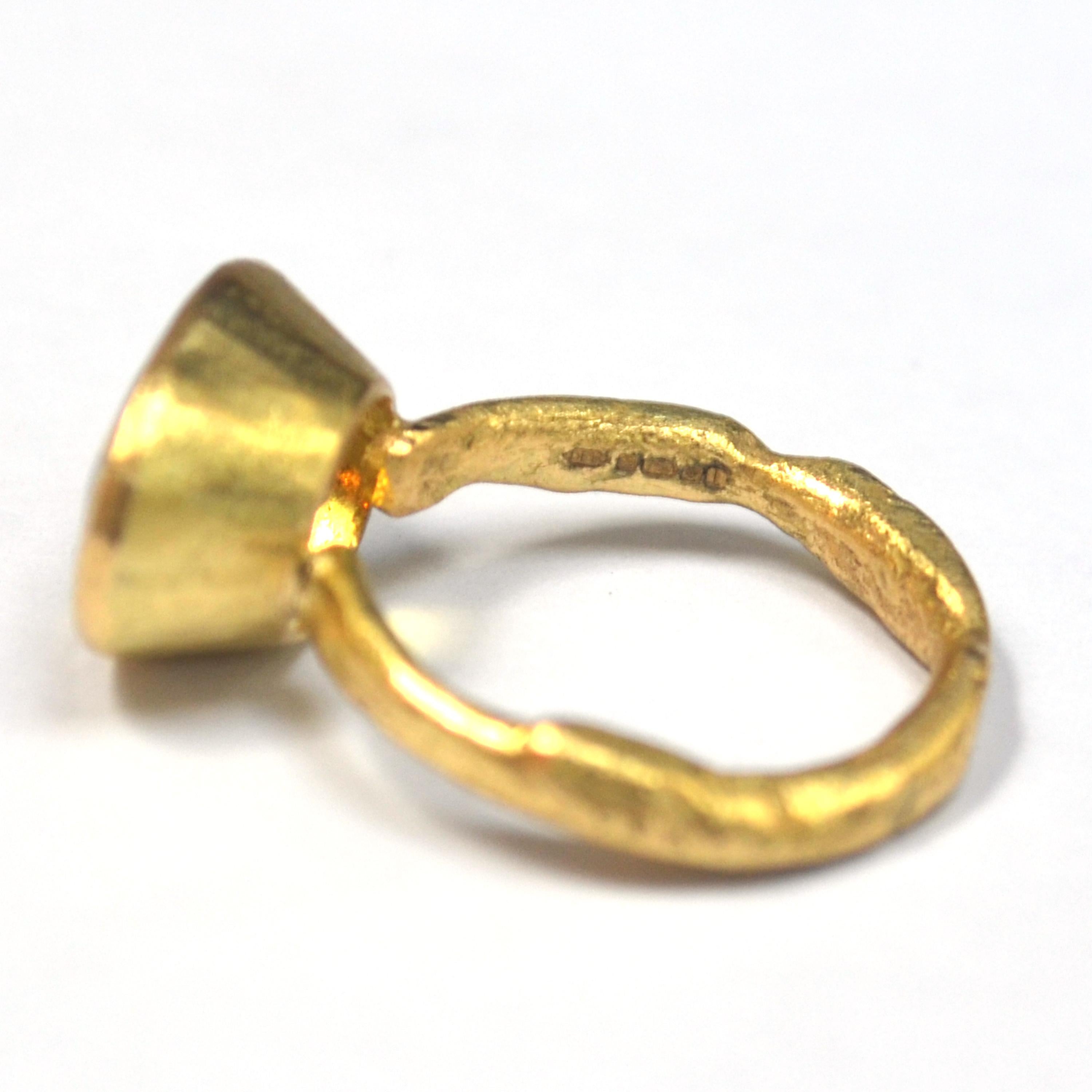 Oval Six Carat Yellow Zircon 18 Karat Gold Ring Handmade by Disa Allsopp 3