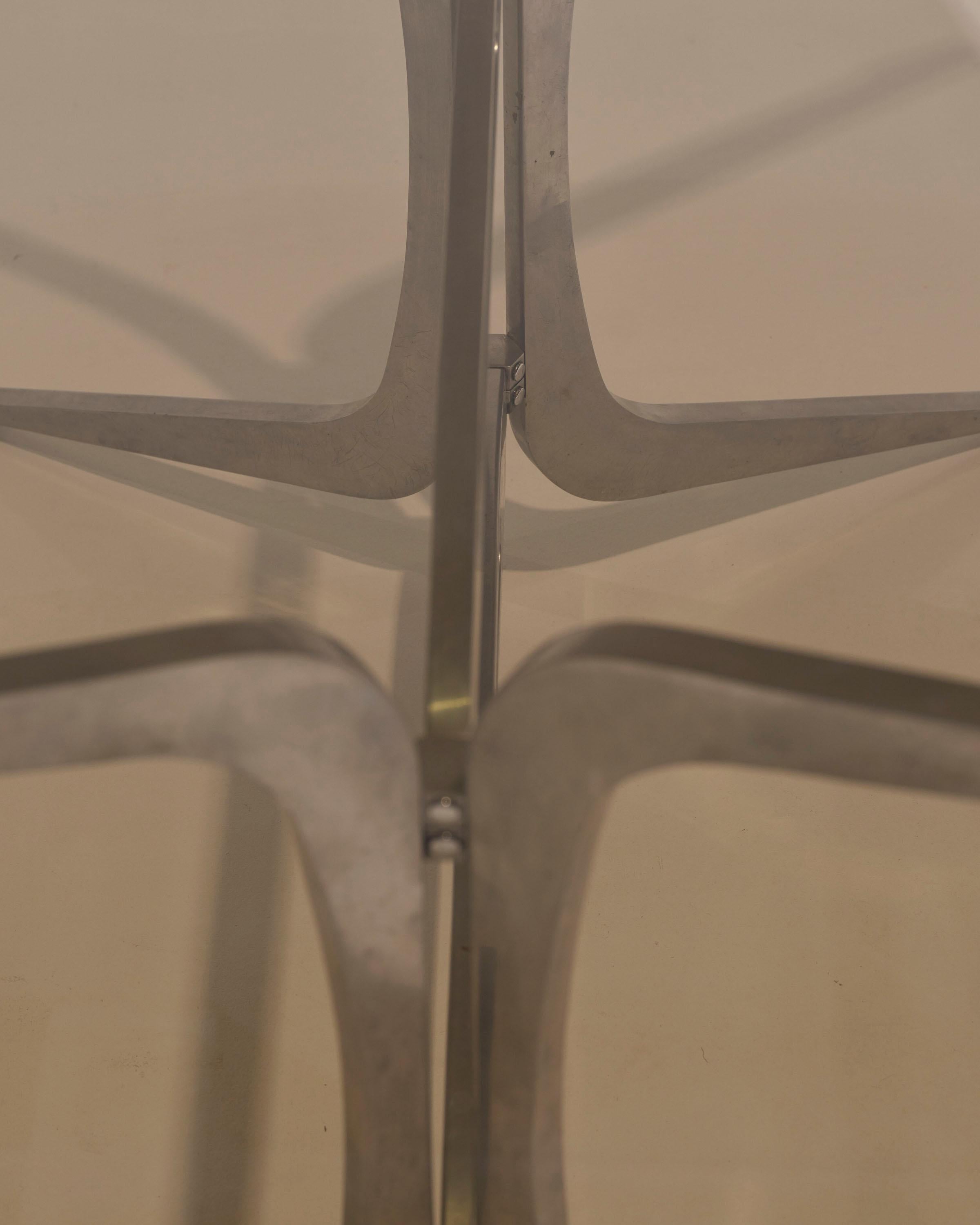 Oval smoked glass table by Pierre Pichard, 1970s For Sale 8