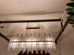 Oval Smoked Murano Glass Chandelier with Stalactite Effect