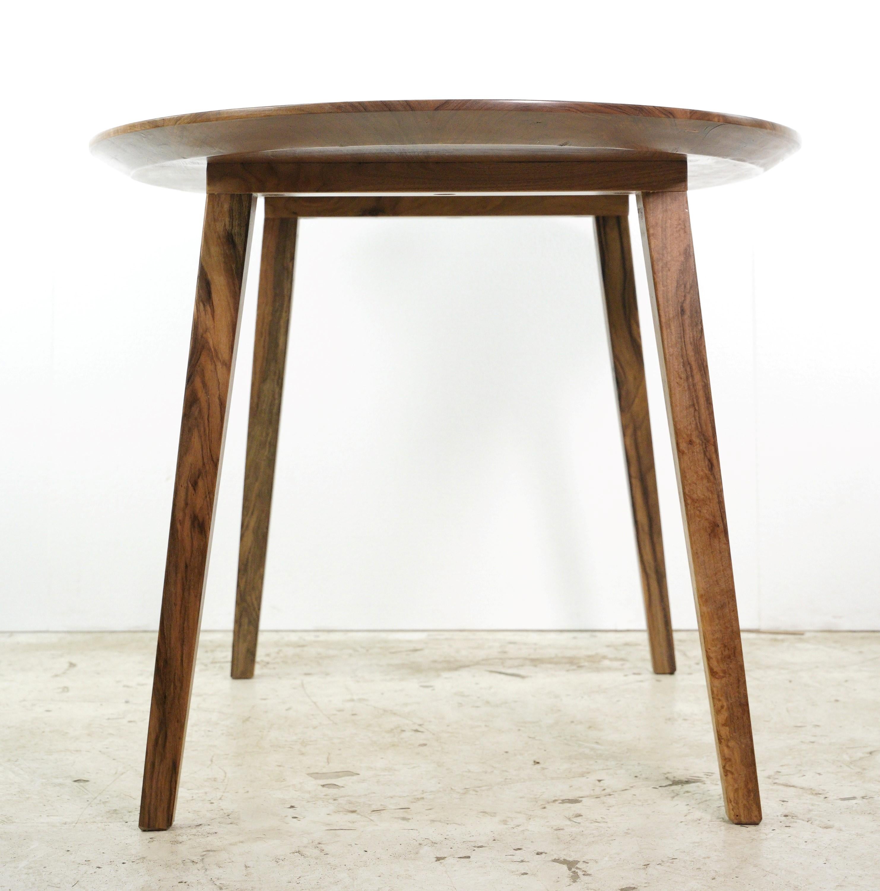 Contemporary Oval Solid English Walnut Dining Table w Tapered Leg  For Sale