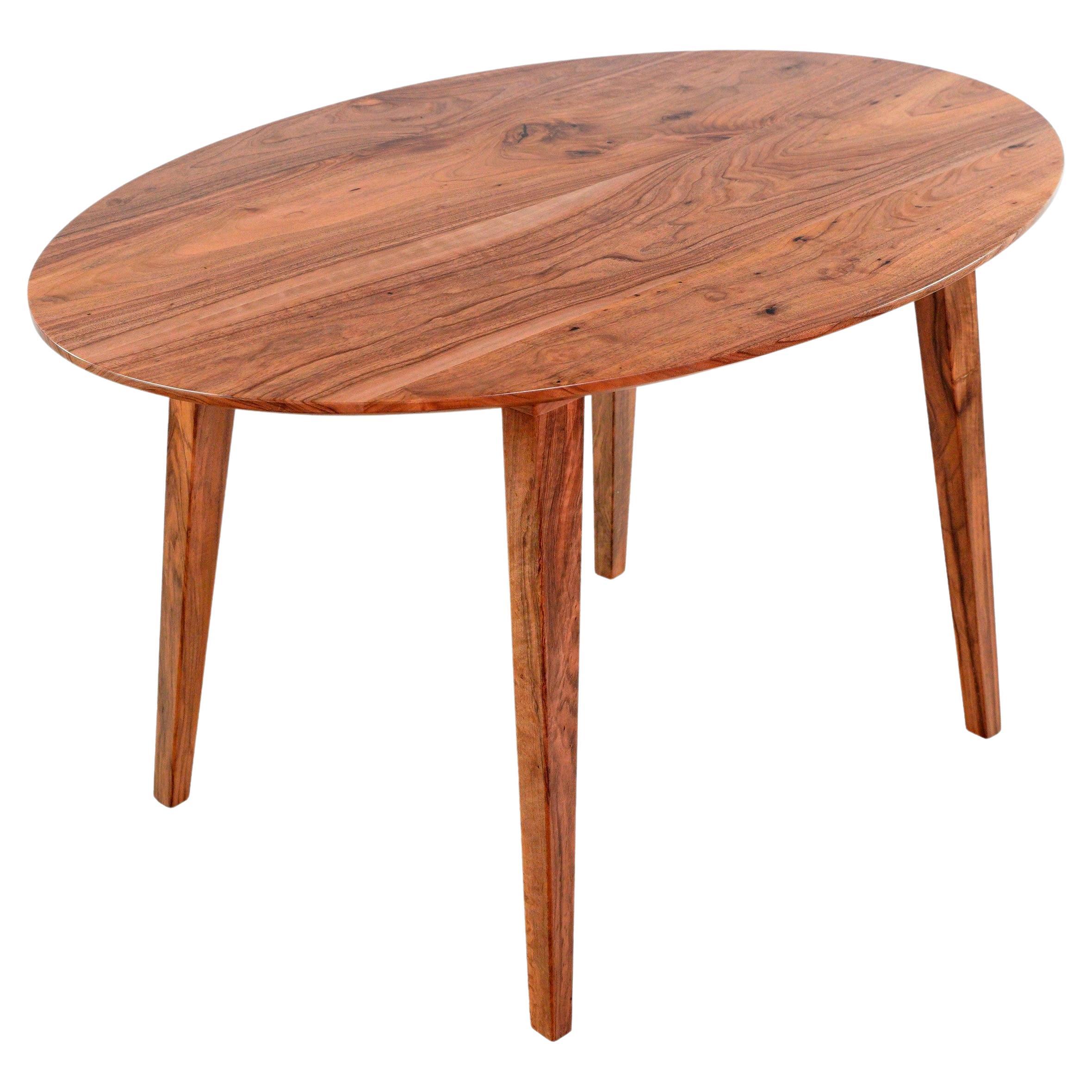 Oval Solid English Walnut Dining Table w Tapered Leg  For Sale