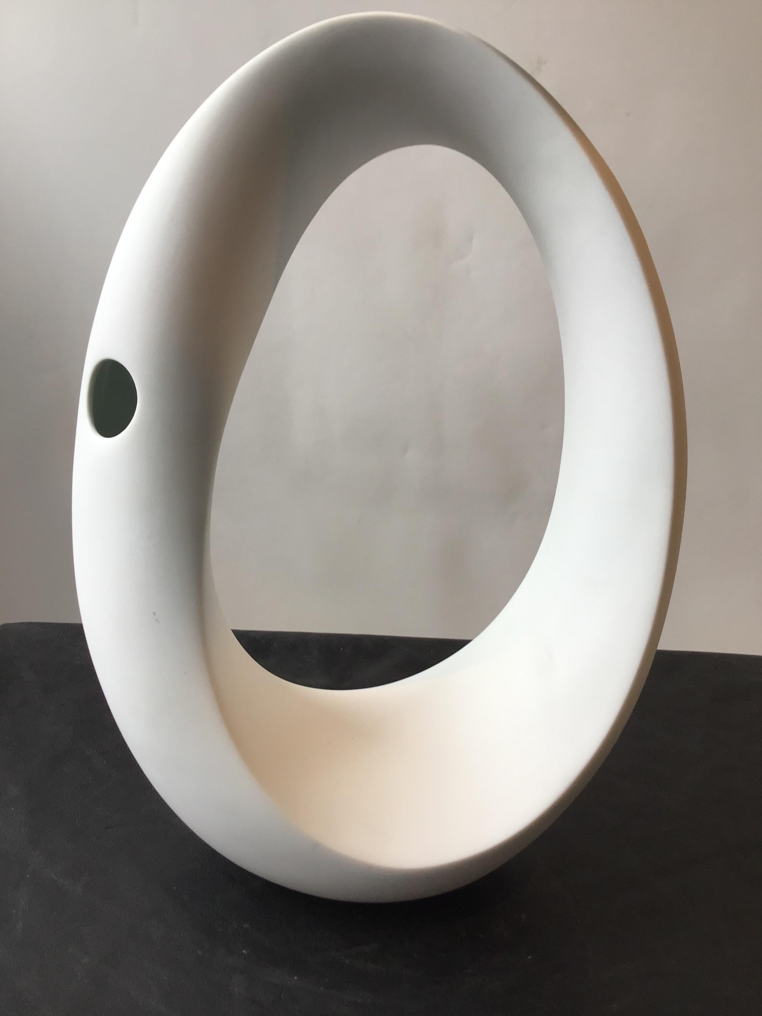 Contemporary Oval Spin Ceramics Vase For Sale