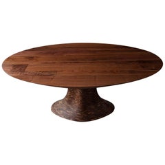 Custom STACKED and PATCHED Table by Richard Haining, shown in Walnut and Oval