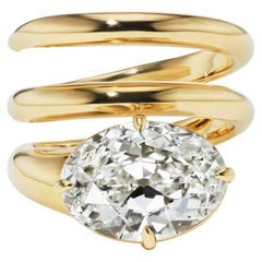 Oval Statement Brilliant White 14K White Gold Elegant Sparkle High Jewellery