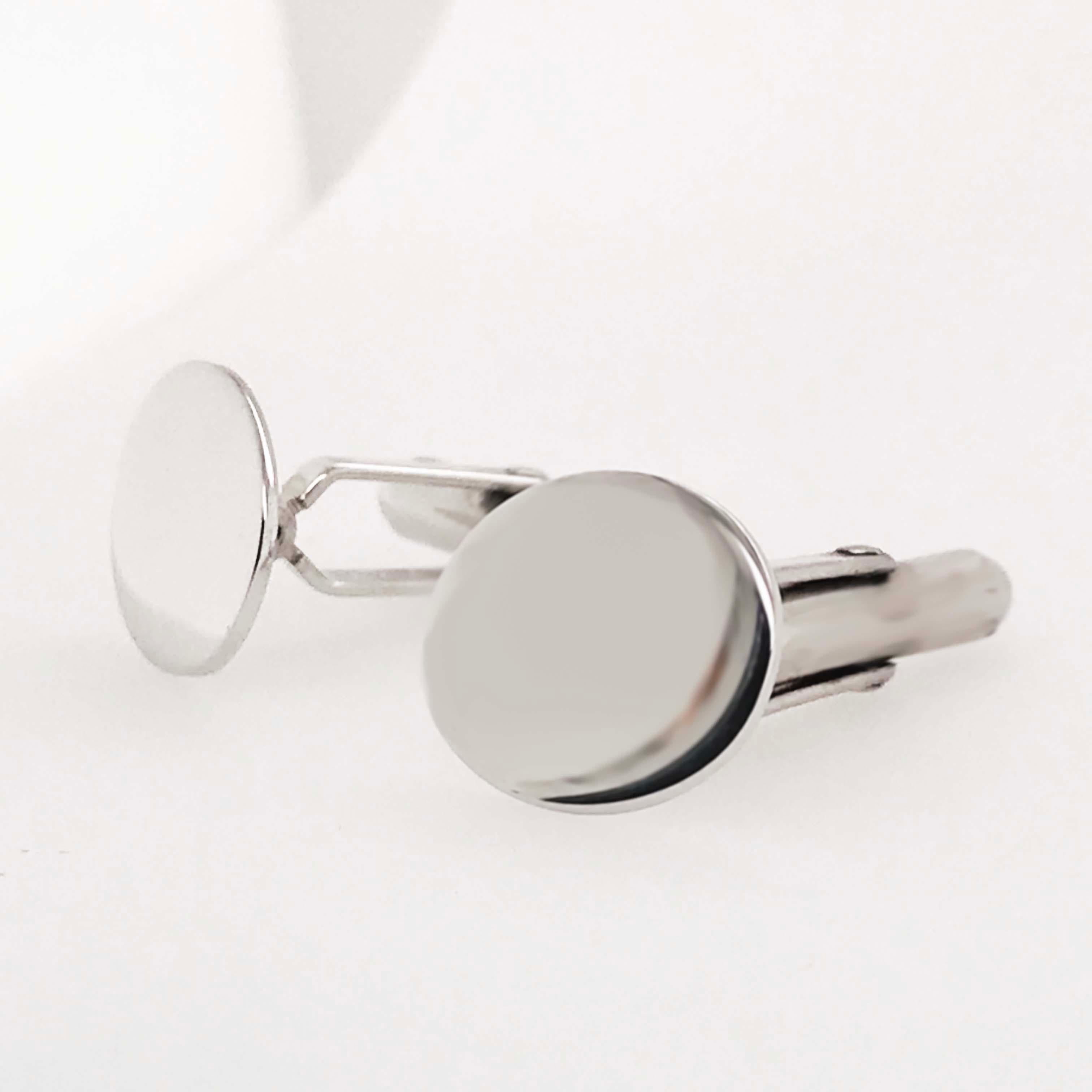 oval silver cufflinks