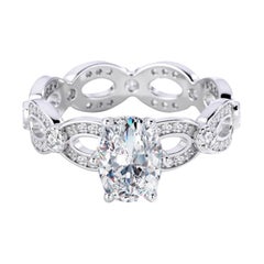 Oval Stone Moissanite Ring 925 Sterling Silver Propose Wedding Ring For Women.