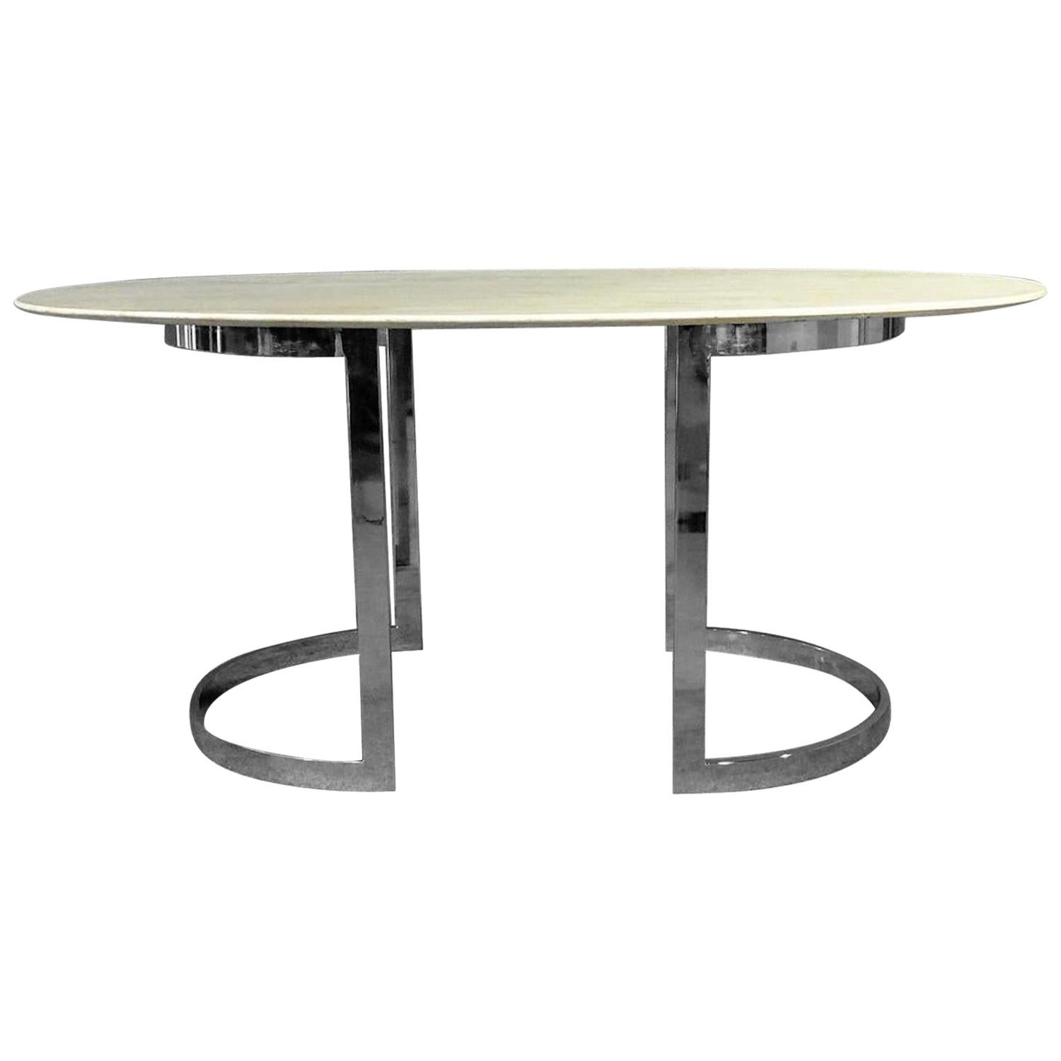 Oval Stone Top Dining Table
