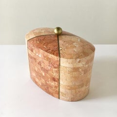 Oval Stone Veneered Box by Maitland-Smith, 1970s
