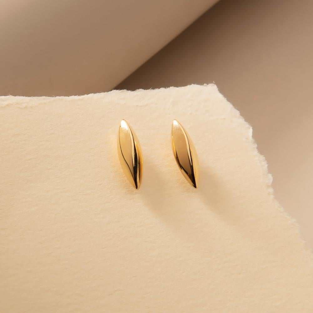De las mujeres Pendientes ovalados de oro amarillo macizo de 14 quilates en venta