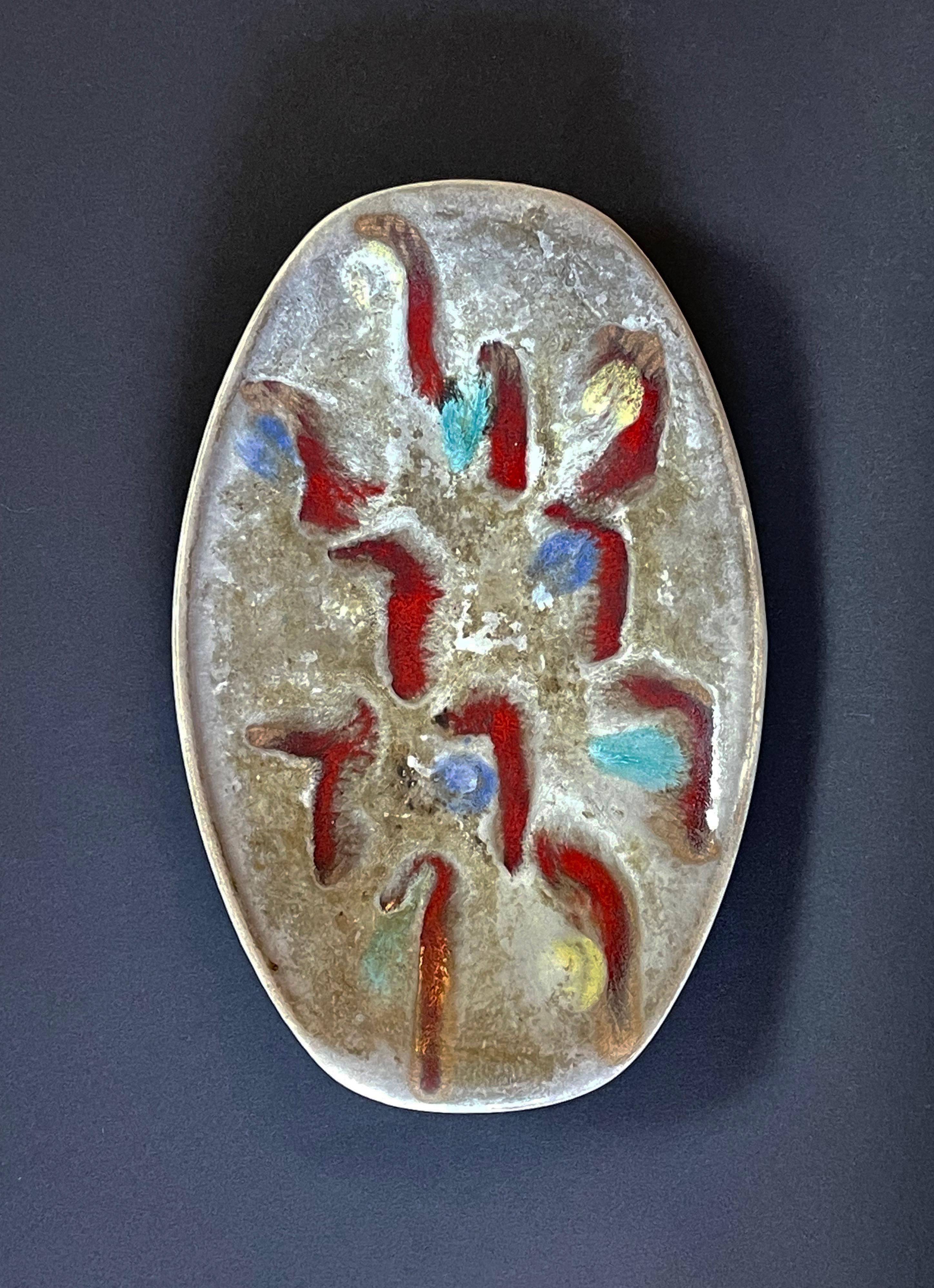 Ciotola ovale in ceramica di Studio A, centrotavola di Jasba, Germania Ovest 1960 ca. In condizioni buone in vendita a Andernach, DE