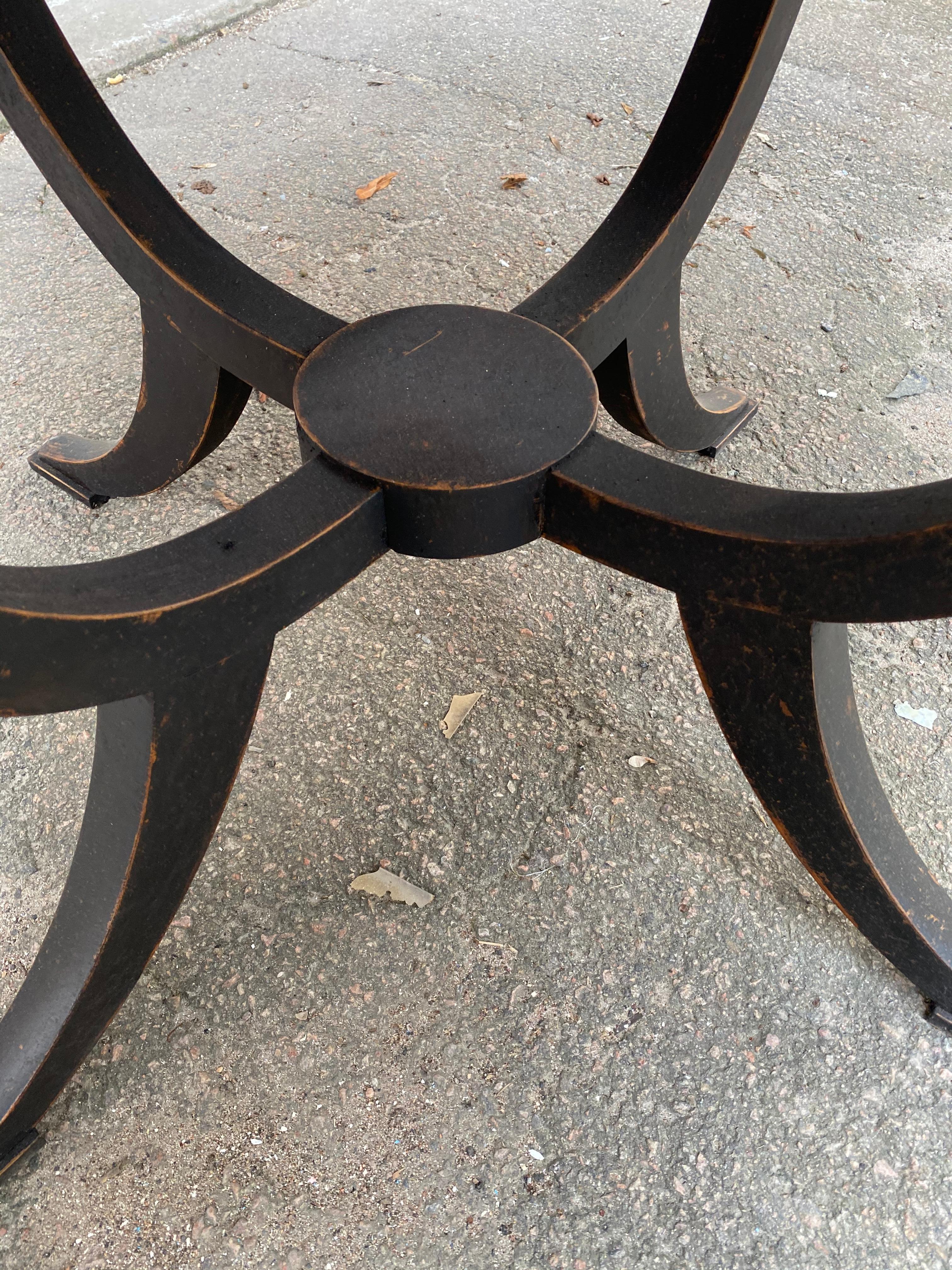 Birch Oval Swedish Black Painted Biedermeier Style Table