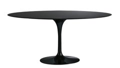 Oval table Alivar Mvsevm 769/5 Tulip Black design Eero Saarinen W 198 cm 78 in