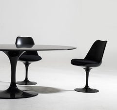 Oval table Alivar Mvsevm 769/7 Tulip Black design Eero Saarinen W 235 cm 92.5 in