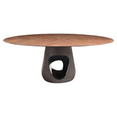 Mesa ovalada Horm Barbara Oval - Nogal canaletta