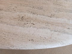 Oval table in natural travertine by Artélano circa 1980