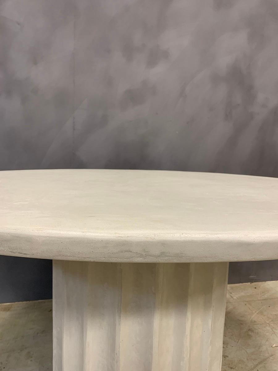 Hand-Crafted Oval Table SOFIA in Petrified Marbleplaster For Sale