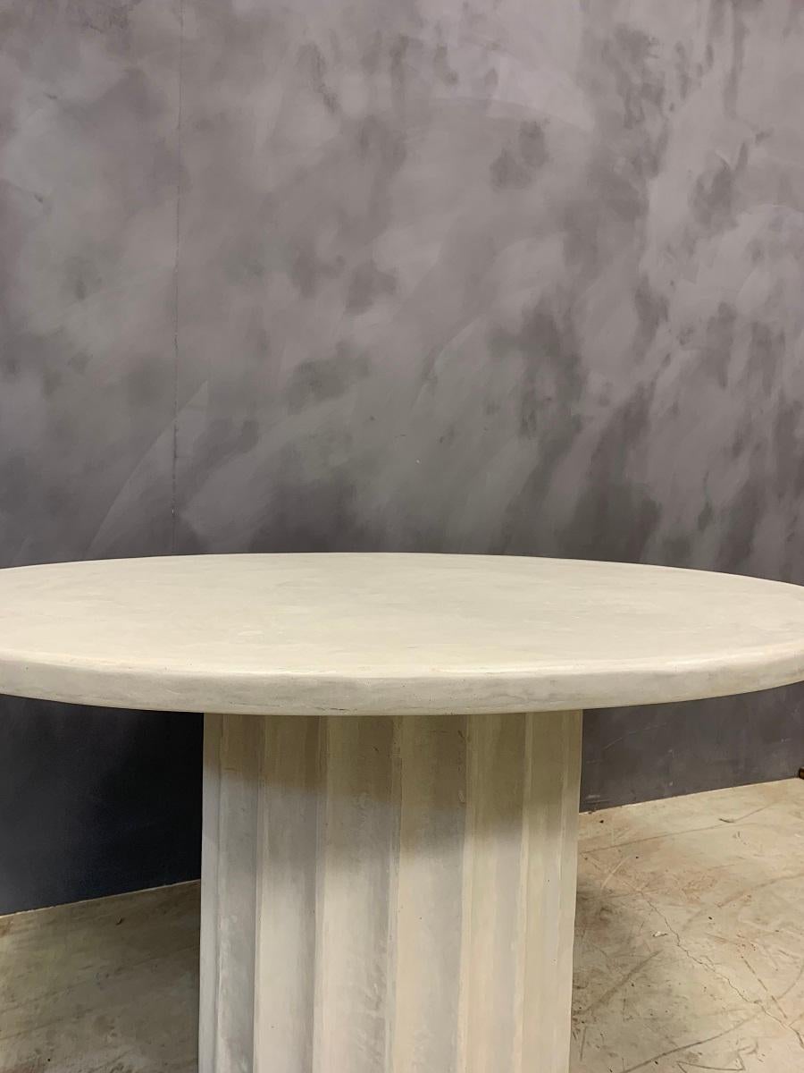 Plaster Oval Table SOFIA in Petrified Marbleplaster For Sale