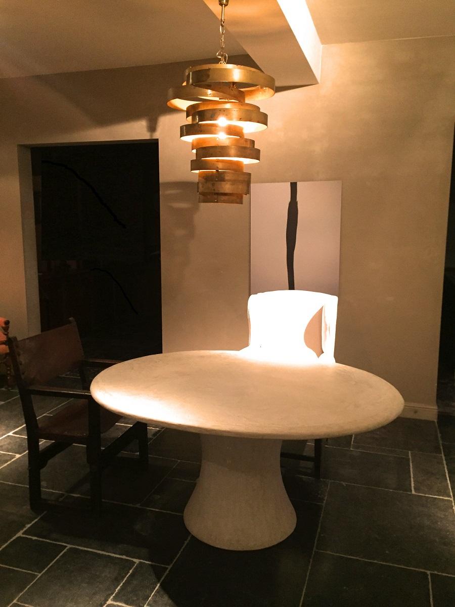 Oval Table Su in Petrified Marbleplaster In Excellent Condition For Sale In Vosselaar, BE