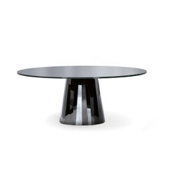 Oval table with top crystal black ClassiCon Pli Table design Victoria Wilmotte