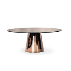 Oval table with top crystal bronze ClassiCon Pli Table design Victoria Wilmotte