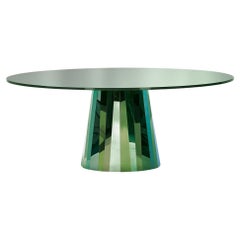 Oval table with top crystal green ClassiCon Pli Table design Victoria Wilmotte