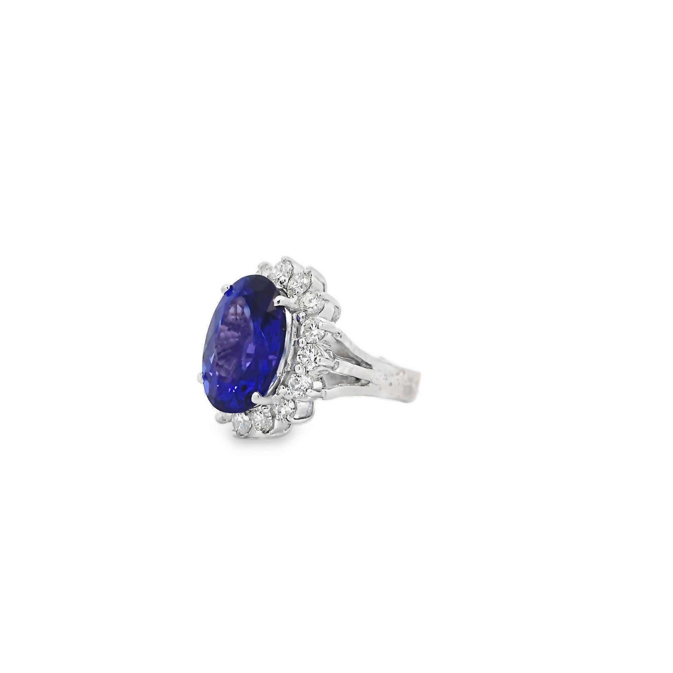 Oval Cut Maurice Fine Jewelry - Oval Tanzanite and Diamond Ring For Sale