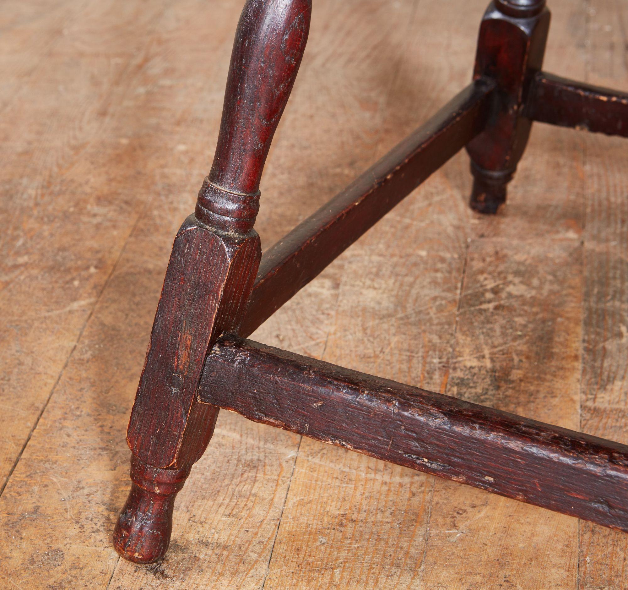 Oval Tavern Table with Tiger Maple Top For Sale 6