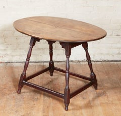 Oval Tavern Table with Tiger Maple Top