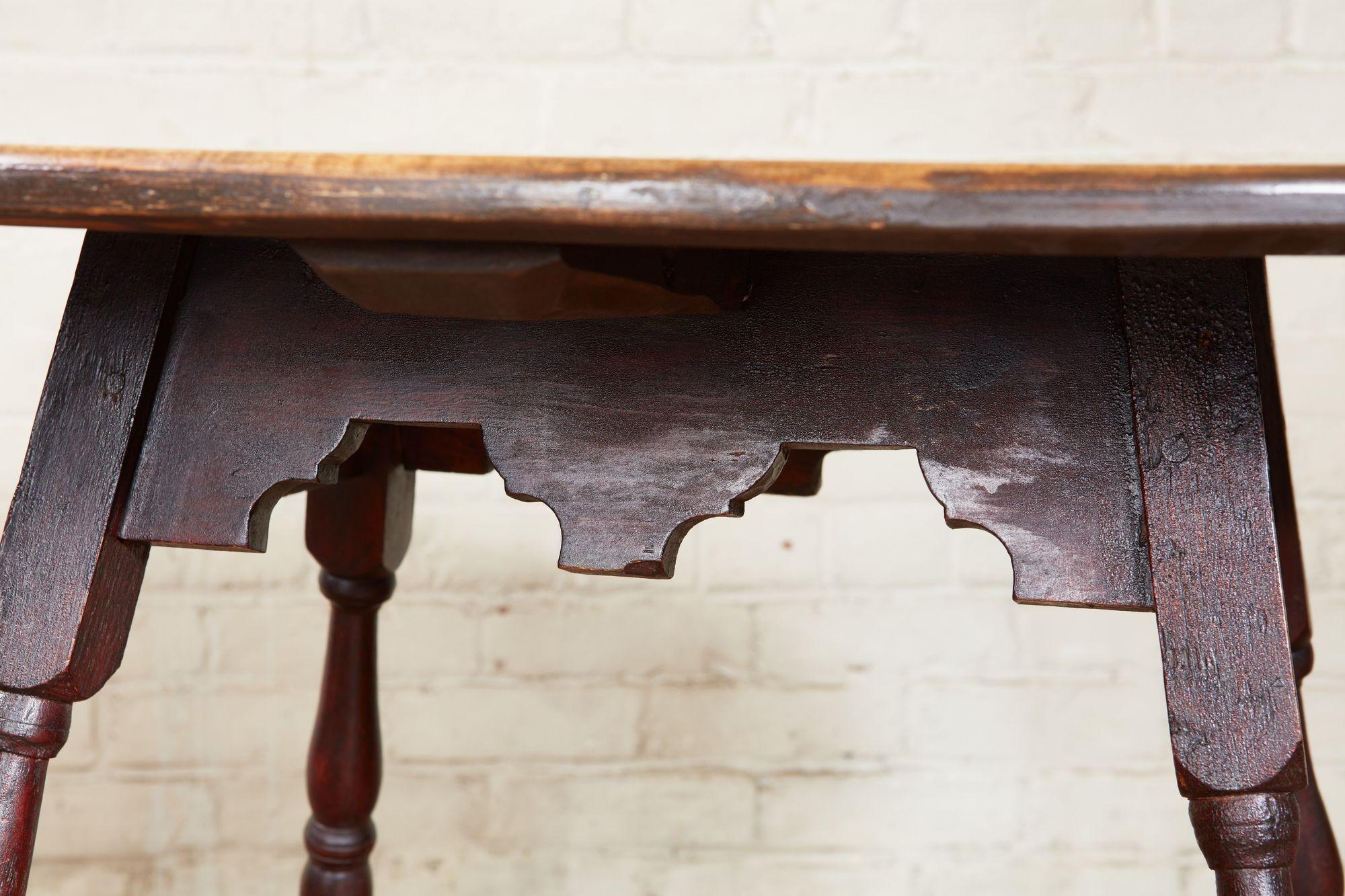 Ash Oval Tavern Table with Tiger Maple Top For Sale