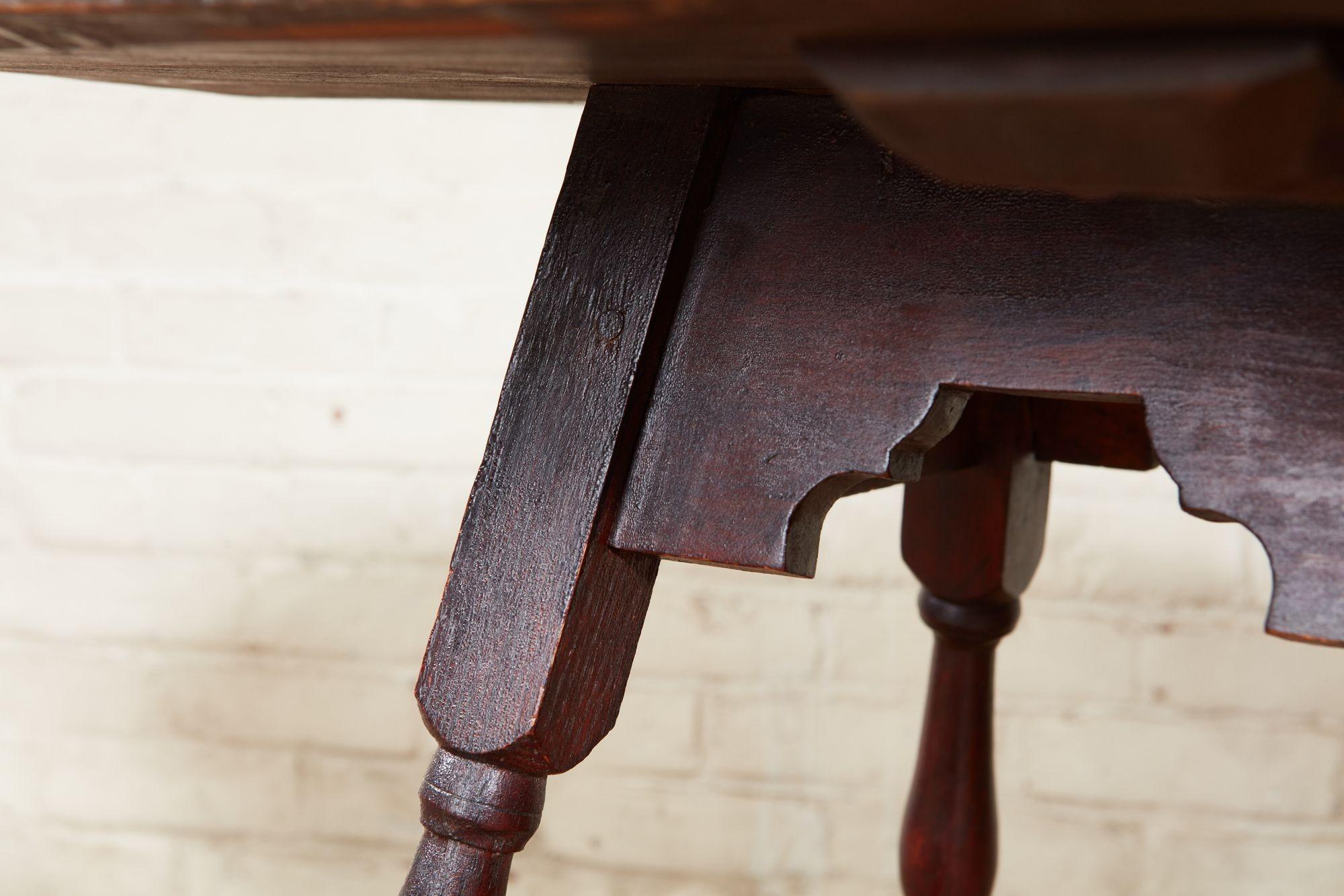 Oval Tavern Table with Tiger Maple Top For Sale 1
