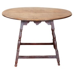 Oval Tavern Table with Tiger Maple Top