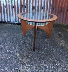 Oval Teak Coffee Table with Glass Top by G Plan