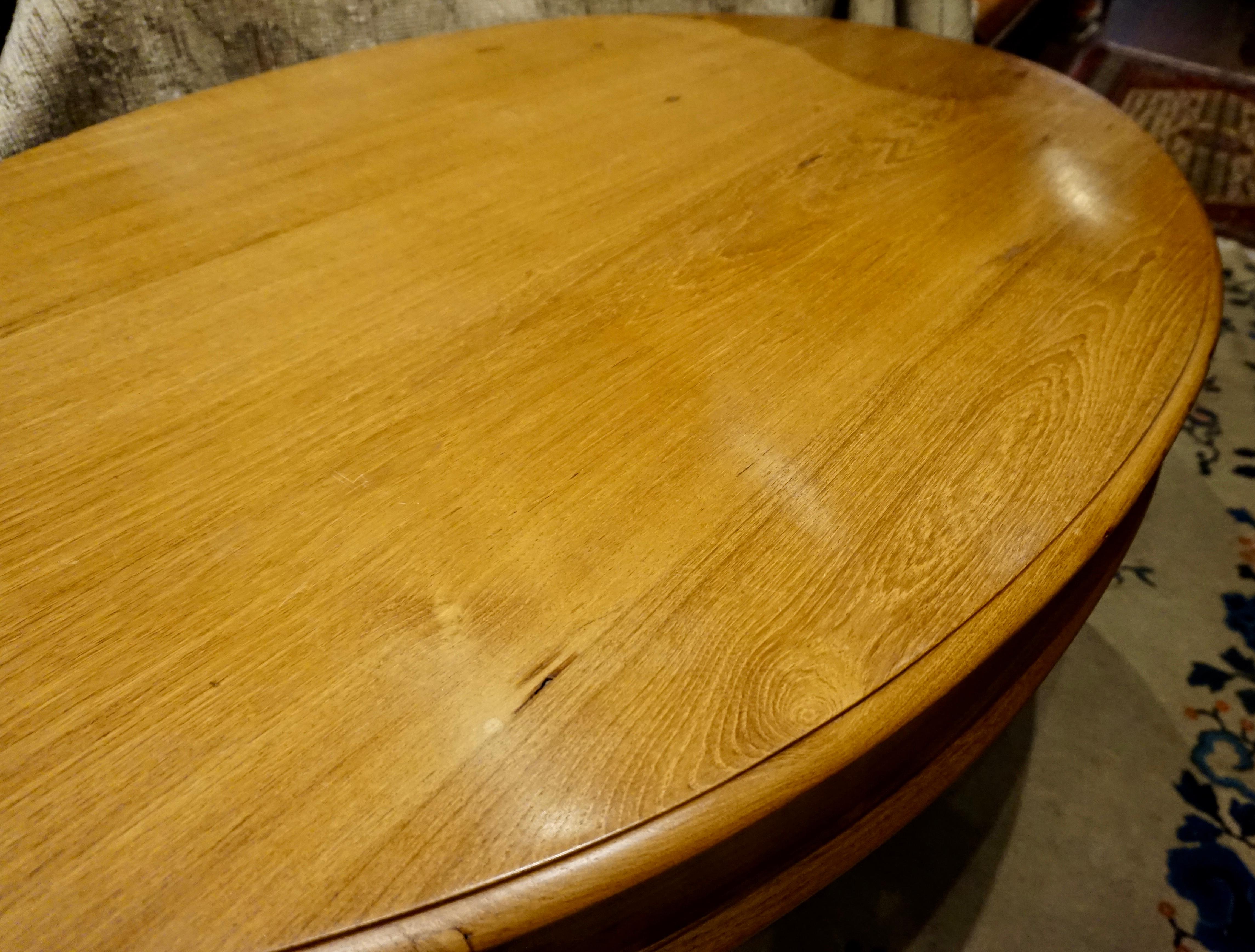 Oval Teak Dining Table/ Desk Colonial In Good Condition For Sale In Vancouver, British Columbia