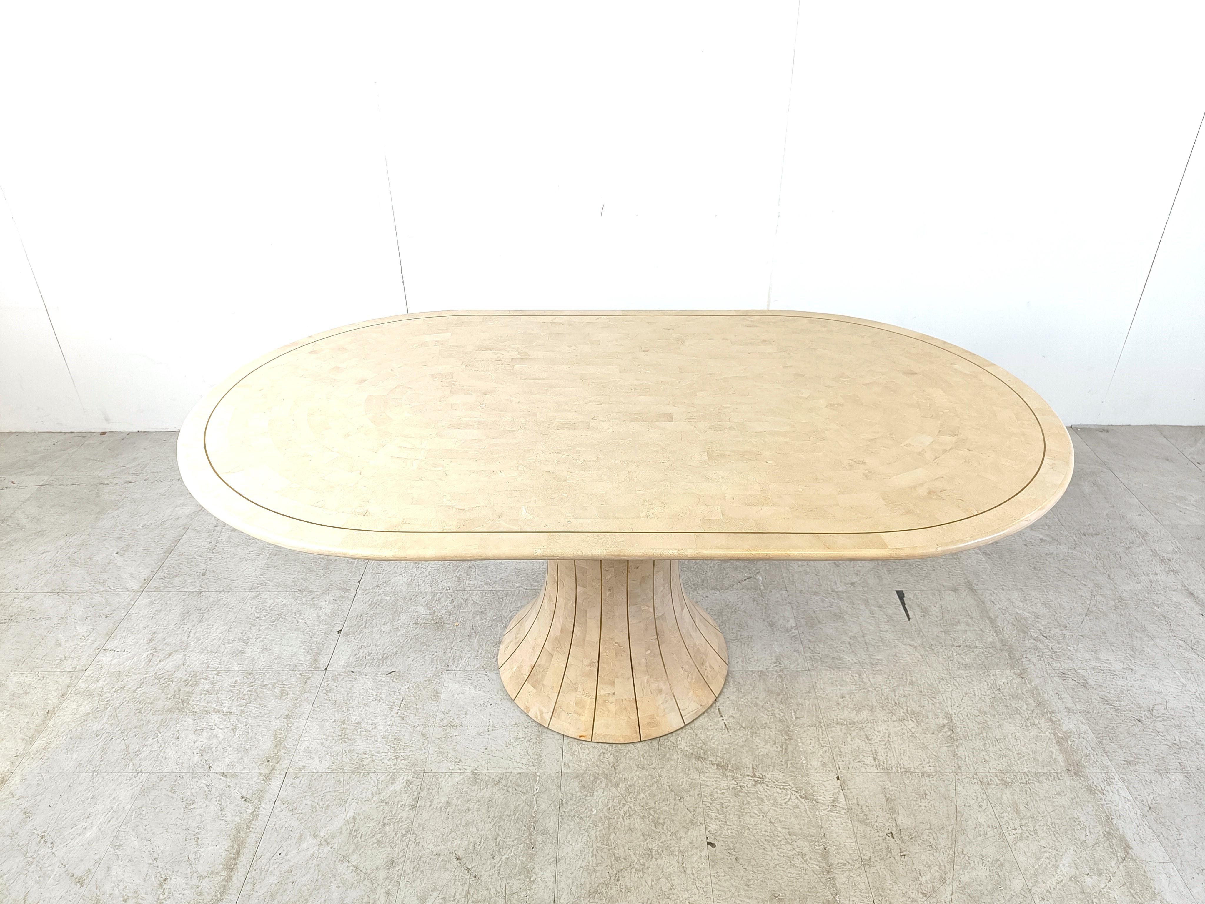oval stone top dining table