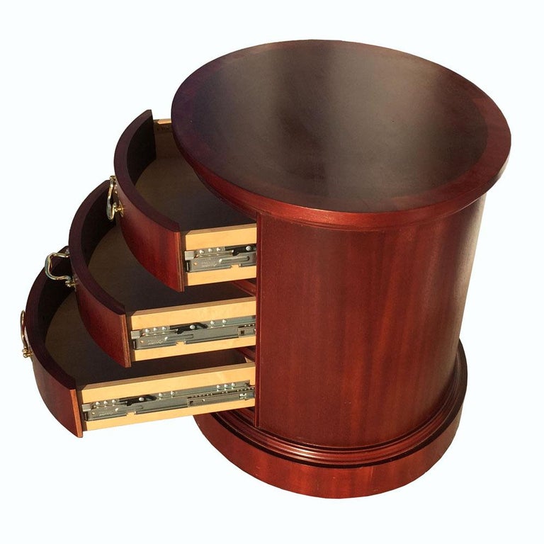 Oval ThreeDrawer Nightstand Side Table by Berhardt For Sale at 1stDibs