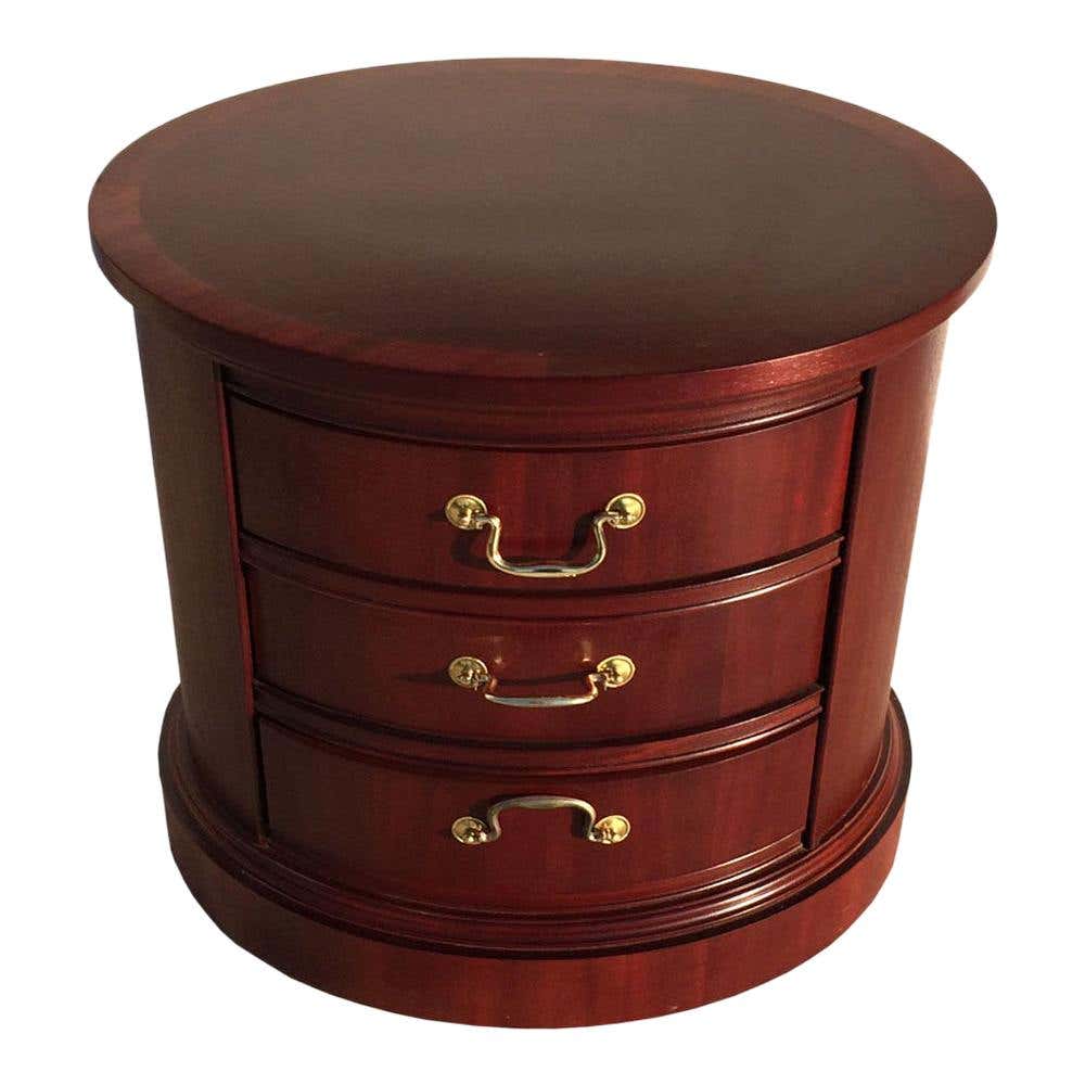 Oval Three-Drawer Nightstand Side Table by Berhardt For Sale at 1stDibs ...